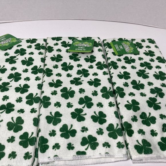 St. Patrick’s Day Kitchen Hand Towel Shamrock - Picture 2 of 10